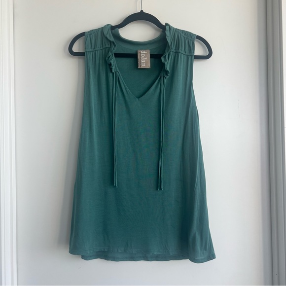 Dolan teal tank top with strings - Picture 1 of 9